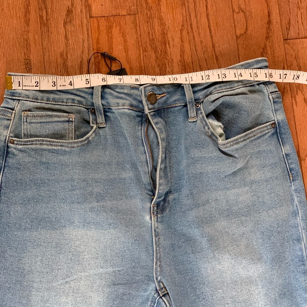 Fashion Nova Petite Girl Bye High Rise Flare Jeans - Light Blue Wash - Picture 8 of 11